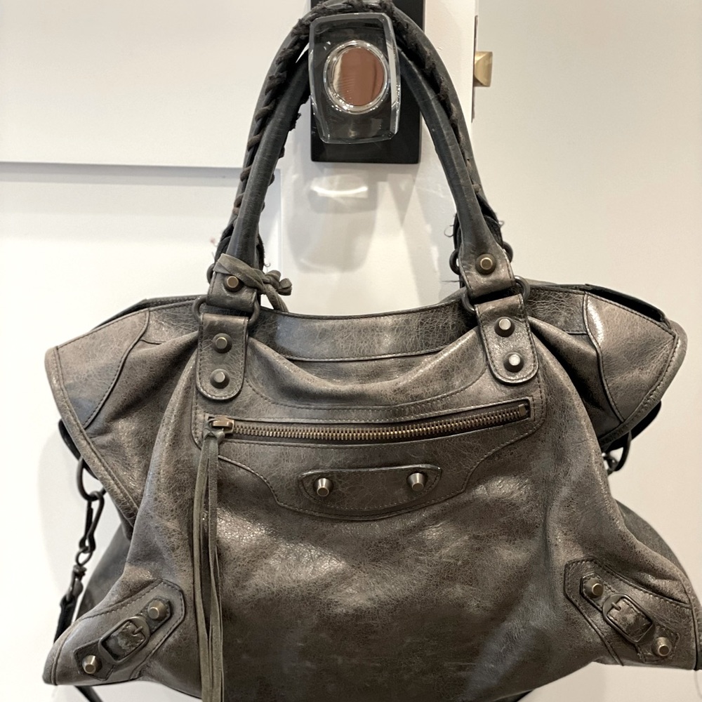 Balenciaga black fringe bag